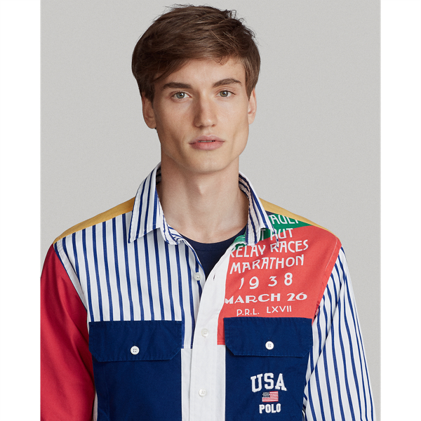 Patchwork Runners Custom Fit Graphic Workshirt Polo Ralph Lauren 5