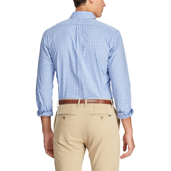 Light Blue Multi Slim Fit Plaid Poplin Shirt Polo Ralph Lauren 5