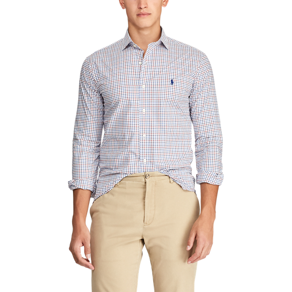 Blue/Red Custom Fit Plaid Poplin Shirt Polo Ralph Lauren 5