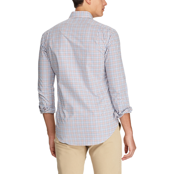 Blue/Red Custom Fit Plaid Poplin Shirt Polo Ralph Lauren 6