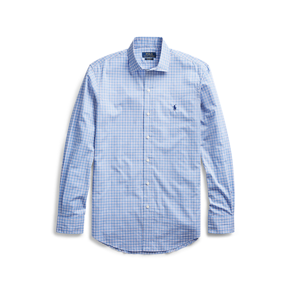Chemise &eacute;cossaise ajust&eacute;e popeline Polo Ralph Lauren en Bleu clair multi 2