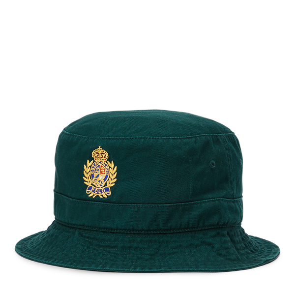 Cappellino bob in twill di cotone con stemma Polo Ralph Lauren in 1