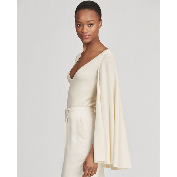Cream Merino Wool Capelet Jumper Ralph Lauren Collection 3