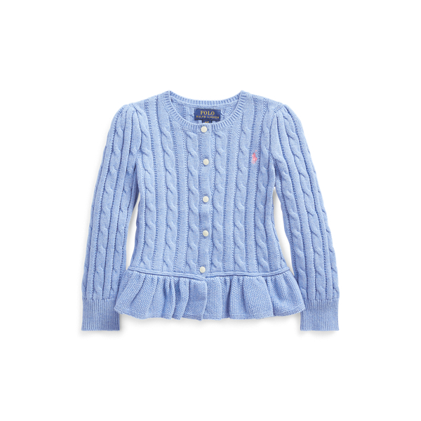Cable Cotton Peplum Cardigan Girls 1.5-6.5 Years 1