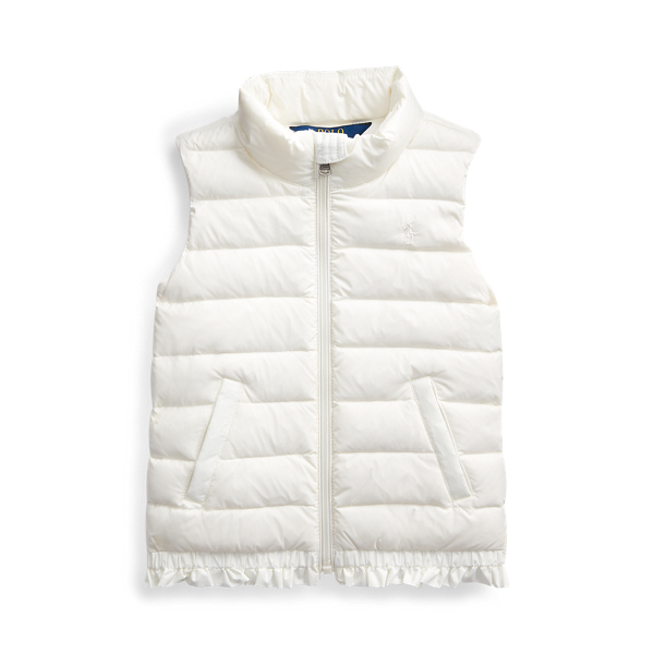 Quilted Ruffle-Hem Down Vest Girls 1.5-6.5 Years em 1