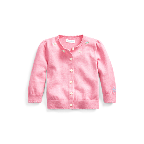 Embroidered Cotton Cardigan Baby Girl 1