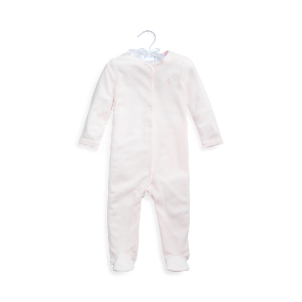 Velour Footed Coverall Baby Girl 1