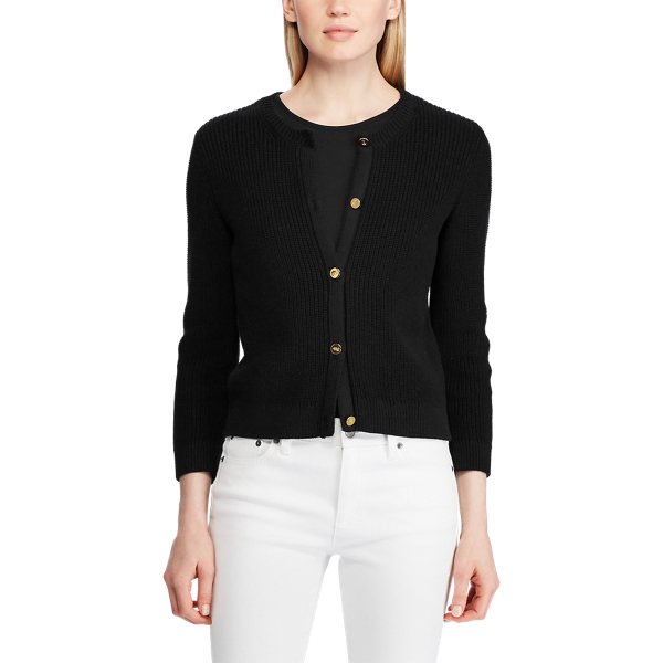 Cotton Cardigan Lauren em Black 4