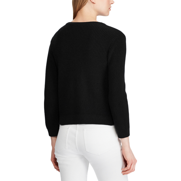 Cotton Cardigan Lauren em Black 5