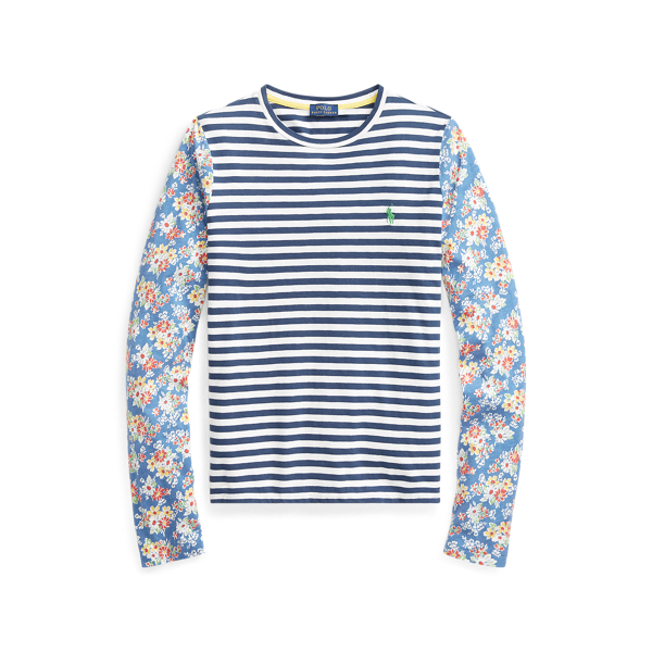 Rustic Navy/Nevis Print Cotton Long-Sleeve Tee Polo Ralph Lauren 2