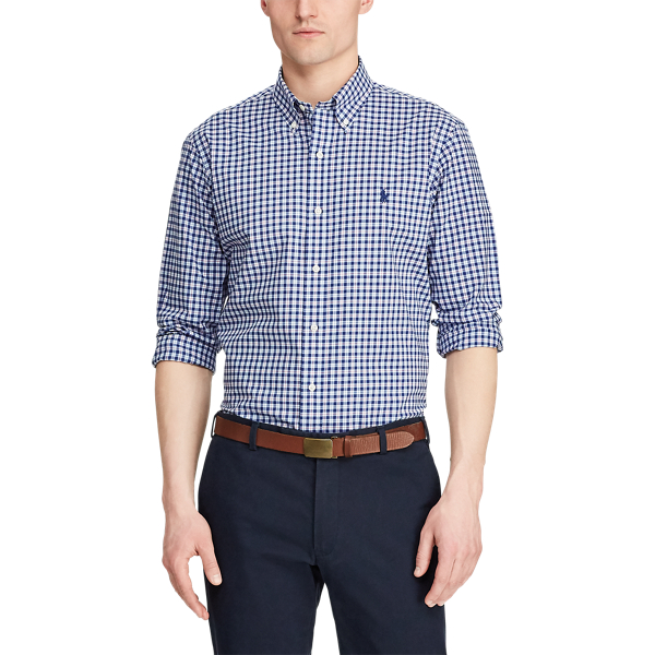 Navy Multi Classic Fit Plaid Poplin Shirt Big & Tall 3