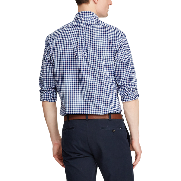 Navy Multi Classic Fit Plaid Poplin Shirt Big & Tall 4