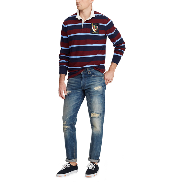 Classic Wine Multi Classic Fit Cotton Mesh Rugby Big & Tall 3