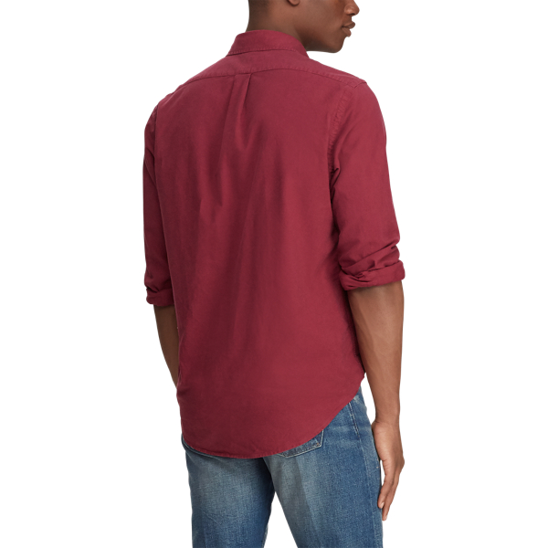 Aubergine Custom Fit Garment-Dyed Oxford Shirt Polo Ralph Lauren 5