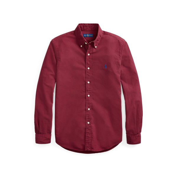 Aubergine Custom Fit Garment-Dyed Oxford Shirt Polo Ralph Lauren 2