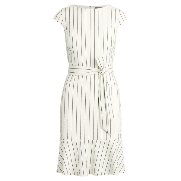 Gestreiftes Kleid mit Fl&uuml;gel&auml;rmeln