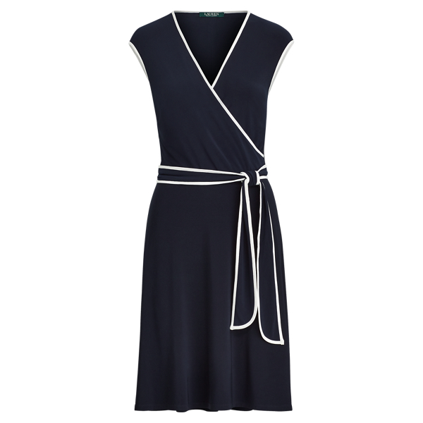 Vestido de punto en dos tonos con cintur&oacute;n Lauren en 1