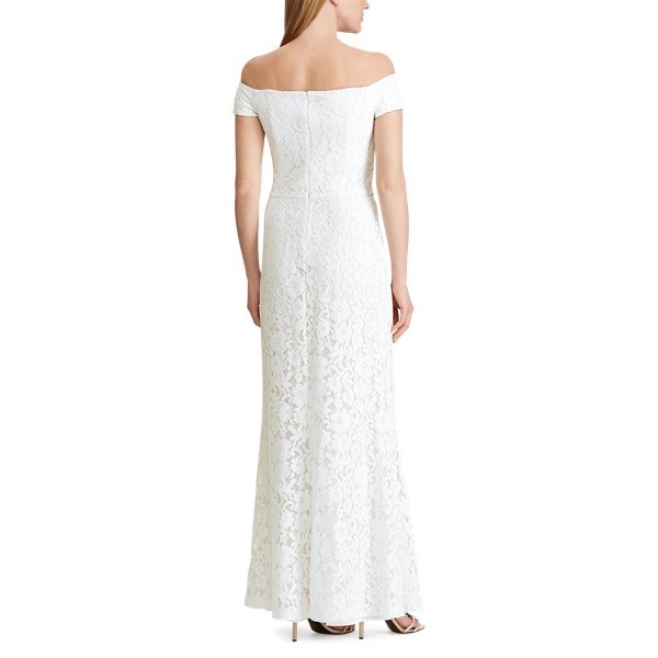 Lauren White Lace Off-the-Shoulder&nbsp;Lace Gown Lauren 3
