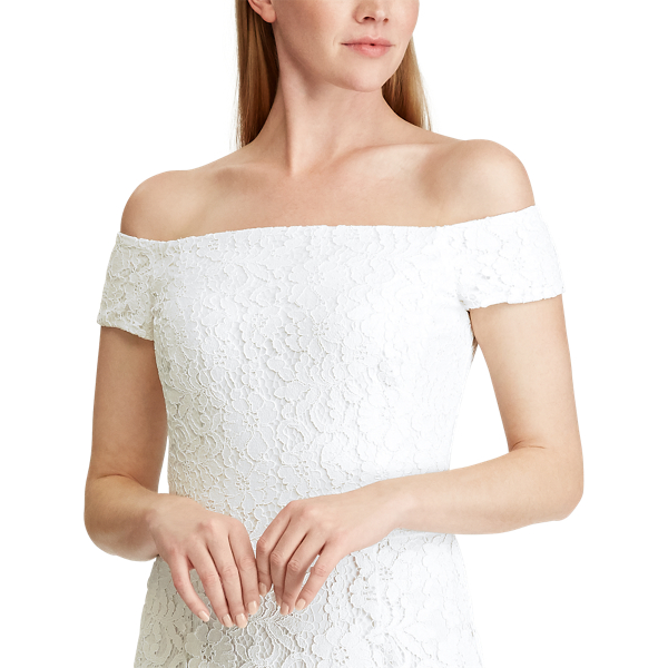 Lauren White Lace Off-the-Shoulder&nbsp;Lace Gown Lauren 4