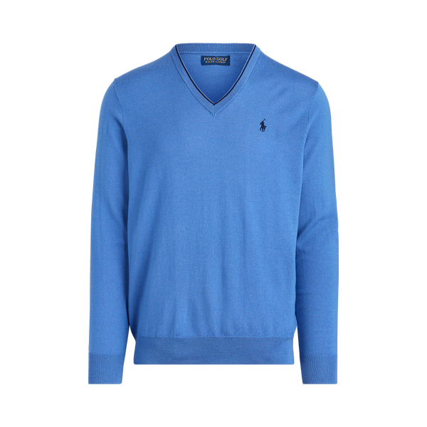 Merino Wool V-Neck Jumper Polo Golf 1