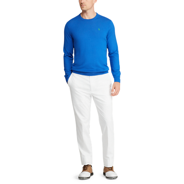 New Iris Blue Merino Wool Golf Jumper Polo Golf 2