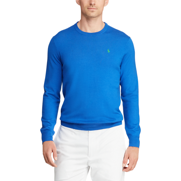 New Iris Blue Merino Wool Golf Jumper Polo Golf 3