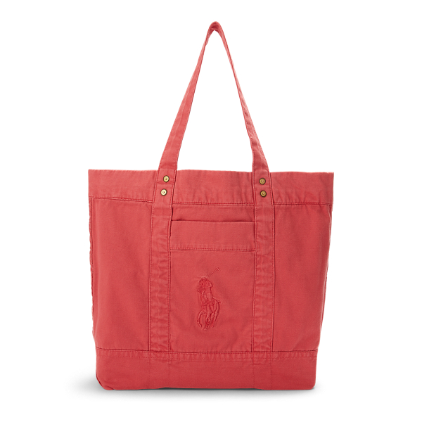 Nantkt Red Large Pony Tote Polo Ralph Lauren 1
