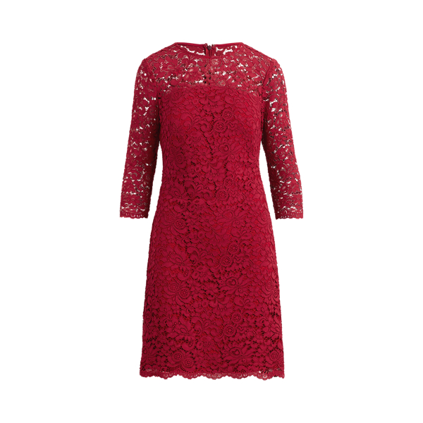 Scalloped Hem Lace Dress for Women Ralph Lauren CH