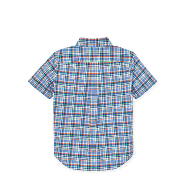 Blue Multi Plaid Cotton Poplin Shirt Boys 2-7 2