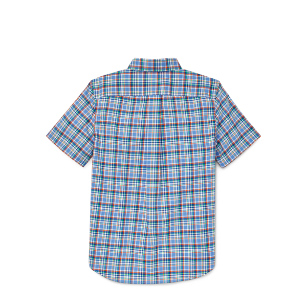 Blue Multi Plaid Cotton Poplin Shirt Boys 8-20 2