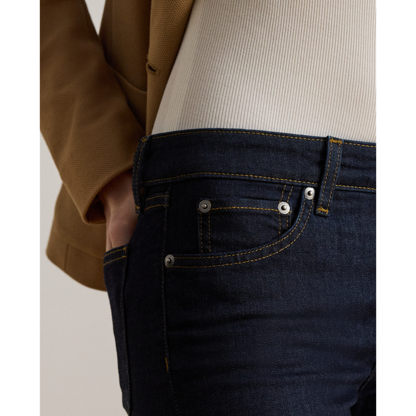 Женские джинсы Ralph Lauren Mid-Rise Straight Jean, цвет: Dark Rinse — фото 4