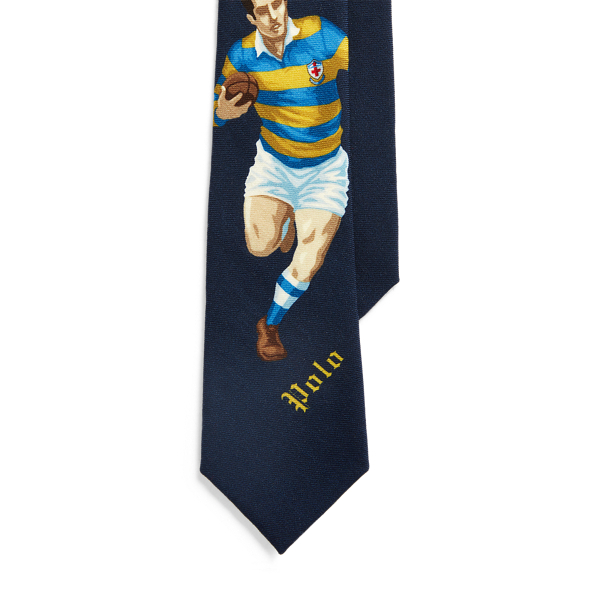 Cravatta in lana con giocatore di rugby