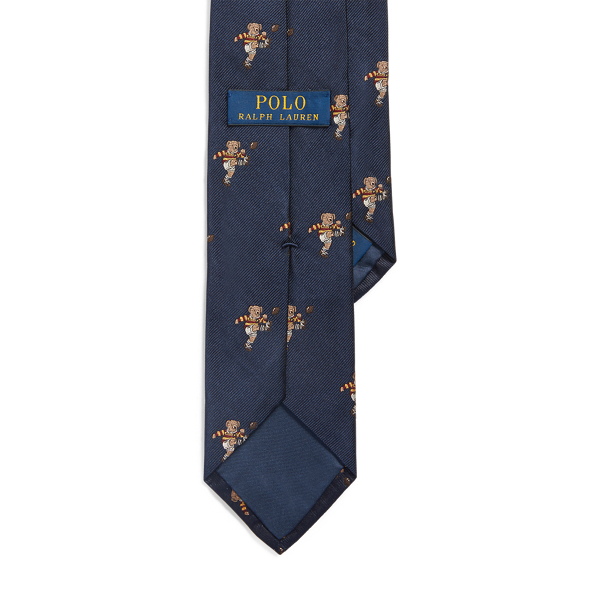 Navy Multi Kicker Bear Silk Narrow Tie Polo Ralph Lauren 2