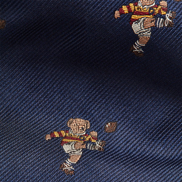 Navy Multi Kicker Bear Silk Narrow Tie Polo Ralph Lauren 3
