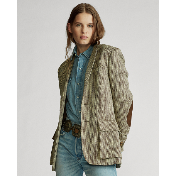 Ralph lauren herringbone blazer womens best sale