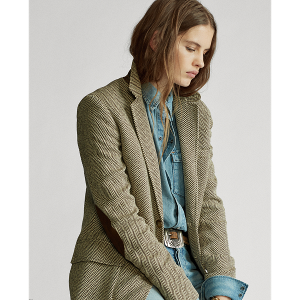 Brown/Tan Herringbone Herringbone Blazer Polo Ralph Lauren 7