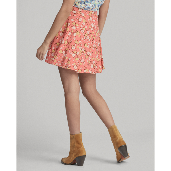 Blush Floral Floral Flared Miniskirt Polo Ralph Lauren 4