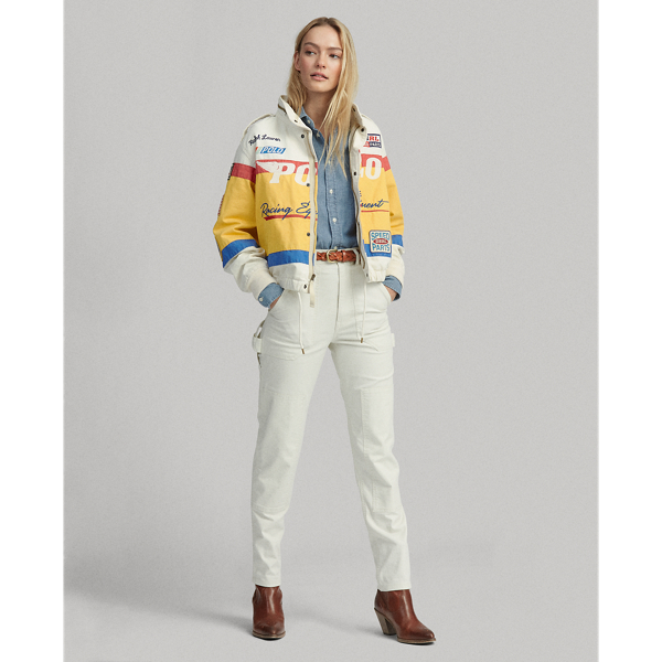 Atq Cm/N Irs/Evg Pt Rd/Ar Cotton Canvas Racing Jacket Polo Ralph Lauren 4