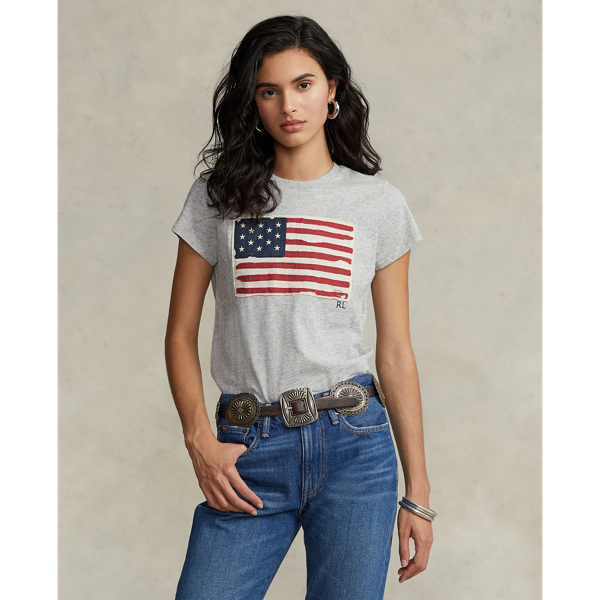 Flag Jersey Graphic T-Shirt for Women Ralph Lauren® NO