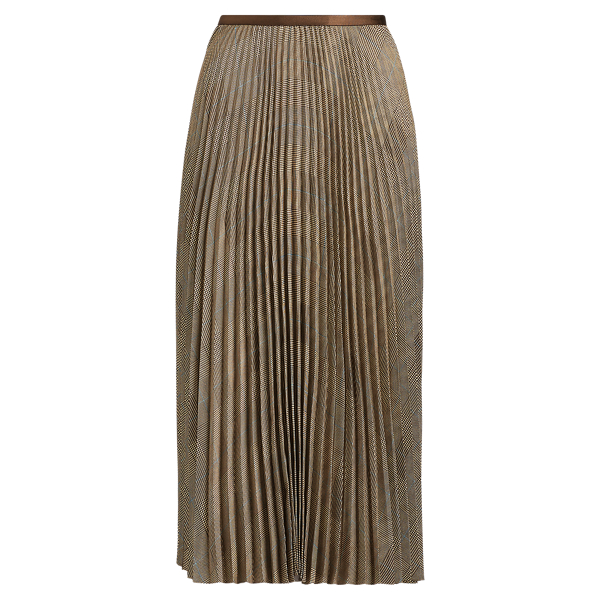 Plaid Pleated Midi Skirt