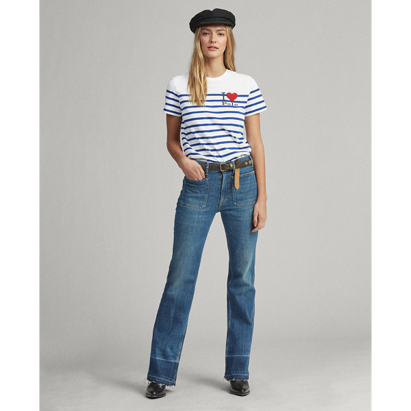 White/Brilliant Sapphire Polo Striped Graphic T-Shirt Polo Ralph Lauren 4
