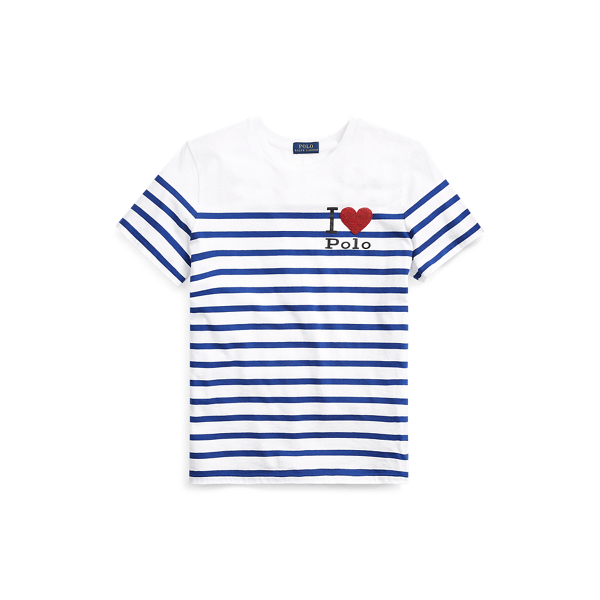 White/Brilliant Sapphire Polo Striped Graphic T-Shirt Polo Ralph Lauren 2
