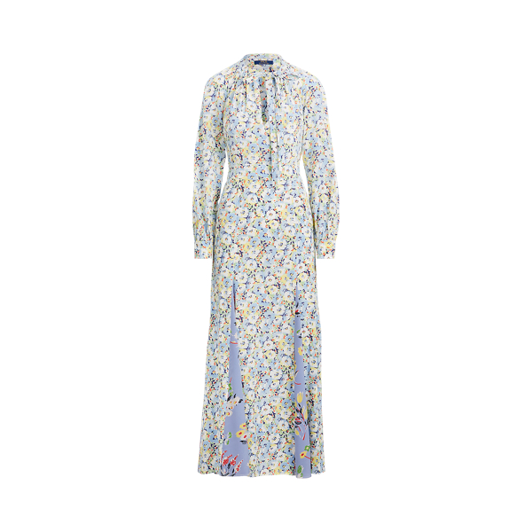 Maxi robe en soie fleurie Polo Ralph Lauren en 1