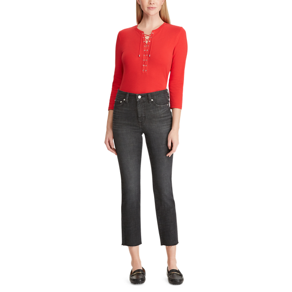 Faded Noir Wash Regal Straight Ankle Jean Lauren 2