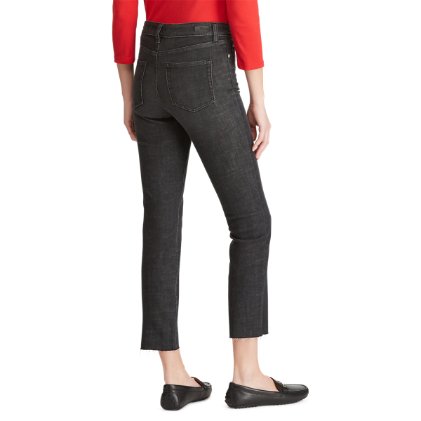 Faded Noir Wash Regal Straight Ankle Jean Lauren 4