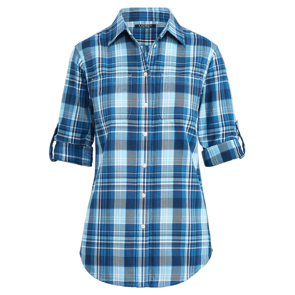 Plaid Twill Button-Down Shirt