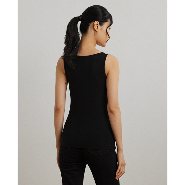 ラルフ・ローレン Lauren Ralph Lauren Cotton-Blend Tank Top レディース シャツ トップス Polo Blac Cotton-Blend Tank Top | Ralph Lauren