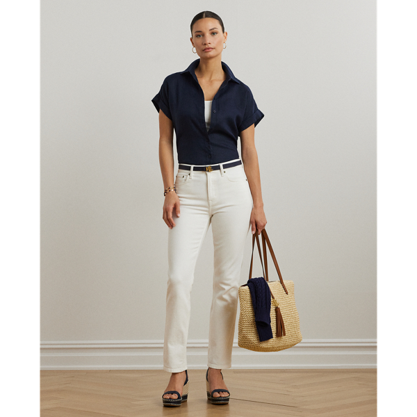 ラルフ・ローレン Lauren Ralph Lauren Linen Dolman-Sleeve Shirt レディース シャツ トップス Navy Linen Dolman-Sleeve Shirt | Ralph Lauren