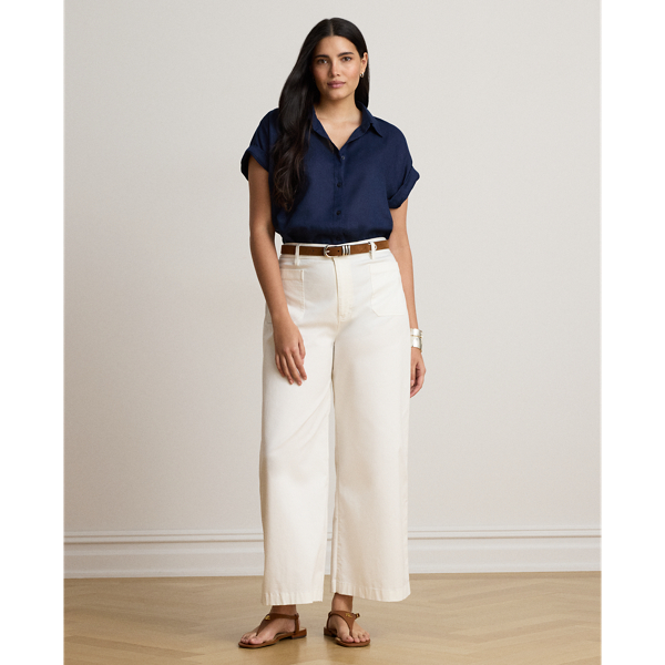 Relaxed Fit Linen Short-Sleeve Shirt