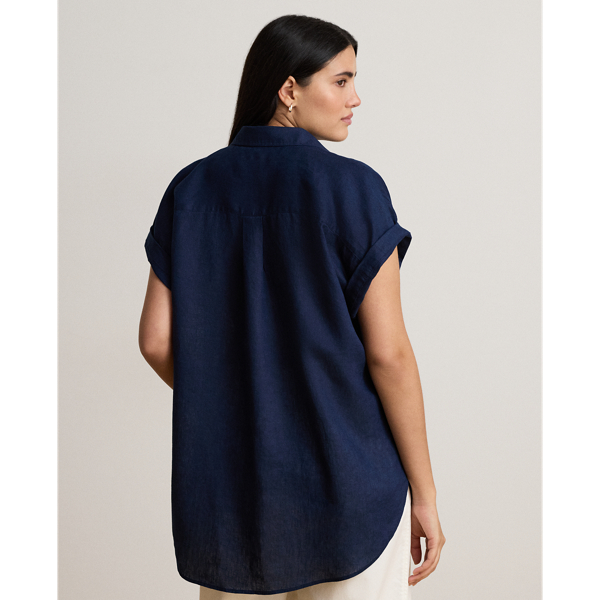Relaxed Fit Linen Short-Sleeve Shirt